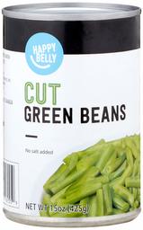 Amazon Brand - Happy Belly Cut Green Beans, No Salt Added, 15 oz