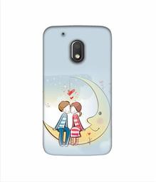 Amazon Brand - Solimo Designer Couple Sitting On Moon 3D Printed Hard Back Case Mobile Cover for Motorola Moto G4 Play