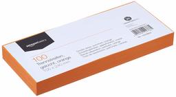 AmazonBasics Divider Strips - Recycled Manilla, Full Colour, Punched, 10.5 x 24 cm, 160 GSM, Pack of 100, Orange