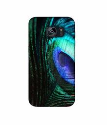 Amazon Brand - Solimo Designer Peacock Feather 3D Printed Hard Back Case Mobile Cover for Samsung Galaxy S7 Edge