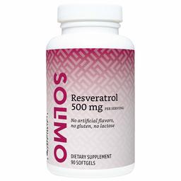 Amazon Brand - Solimo Resveratrol 500 mg, 90 Softgels (2 Softgels per Serving)