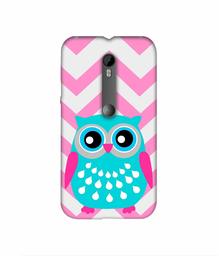 Amazon Brand - Solimo Designer Sky Blue Owl 3D Printed Hard Back Case Mobile Cover for Motorola Moto G 3rd Generation