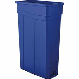 AmazonBasics 23 Gallon Slim Trash Can, No Handle, Blue, 4-Pack