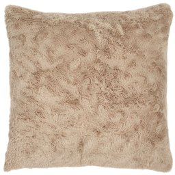 Amazon Brand – Stone & Beam Modern Soft Faux Fur Throw Pillow - 20 x 20 Inch, Tan