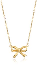 Sterling Silver with Yellow Gold Flushbow Necklace, 18