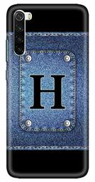 Amazon Brand - Solimo Designer Button Jeans Alphabet-H 3D Printed Hard Back Case Mobile Cover for Xiaomi Redmi Note 8