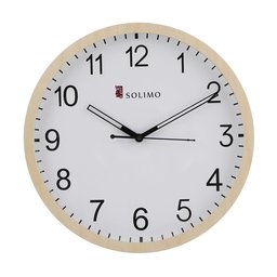 Amazon Brand - Solimo 11.25-inch Wooden Wall Clock (Silent Movement, Light Brown Frame)