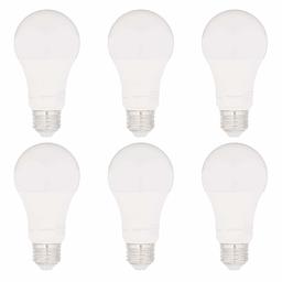 AmazonBasics 100W Equivalent, Daylight, Dimmable, 10,000 Hour Lifetime, A19 LED Light Bulb | 6-Pack