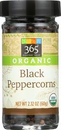 365 Everyday Value, Organic Black Peppercorns, 2.12 oz