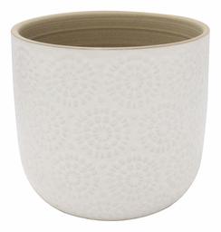 Amazon Brand – Stone & Beam Large Floral-Embossed Planter, 7.5