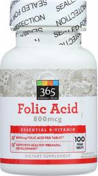 365 Everyday Value, Folic Acid 800mcg, 100 ct