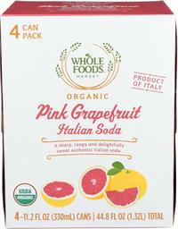 Whole Foods Market Organic Pink Grapefruit Italian Soda, 11.2 fl oz