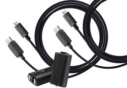 AmazonBasics - Kit Play & Charge con cavo intrecciato per Xbox One, Xbox One S e Xbox One, confezione da 2, nero