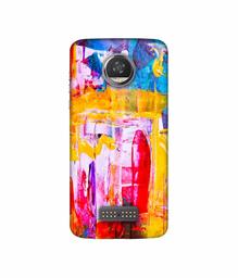 Amazon Brand - Solimo Designer Multicolor Canvas Paint 3D Printed Hard Back Case Mobile Cover for Moto Z2 Play