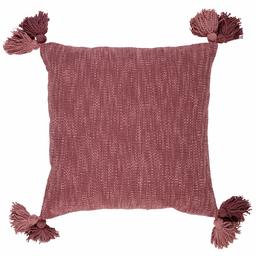 Amazon Brand – Rivet Modern Throw Pillow with Tassels - 18 x 18 Inch, Maroon