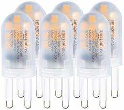 AmazonBasics LED G9 Capsule Bulb, 1.9W (Equivalent to 25W), Warm White - Pack of 6