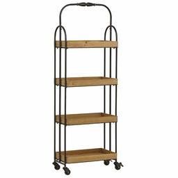 Amazon Brand – Stone & Beam Contemporary Rolling Serving Bar Cart, 20.08