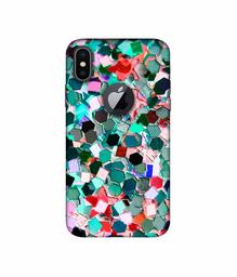 Amazon Brand - Solimo Designer Multicolor Stone 3D Printed Hard Back Case Mobile Cover for Apple iPhone X (Logo Cut)