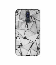 Amazon Brand - Solimo Designer Wooden Triangles 3D Printed Hard Back Case Mobile Cover for Huawei Honor 9i