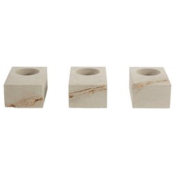 Amazon Brand – Rivet Mid Century Modern Concrete Planter Flower Pot Set - Pack of 3, 5 x 3 x 2 Inch, White and Gold