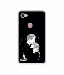 Amazon Brand - Solimo Designer Couples Standing in Rain UV Printed Soft Back Case Mobile Cover for Spice F302