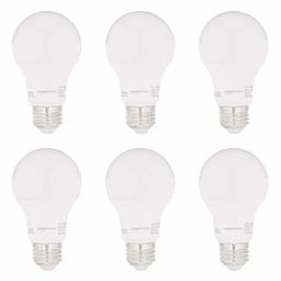 AmazonBasics 60W Equivalent, Soft White, Non-Dimmable, 15,000 Hour Lifetime, CEC Compliant, A19 LED Light Bulbs | 6-Pack