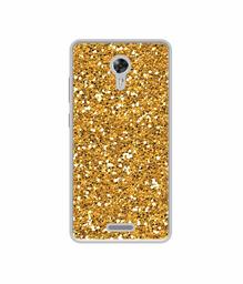 Amazon Brand - Solimo Designer Golden Sparkle UV Printed Soft Back Case Mobile Cover for Panasonic Eluga A3 Pro