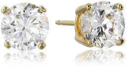 Amazon CollectionPlata de ley Ronda Cut Cubic Zirconia Stud arete