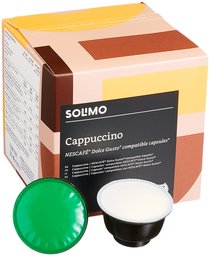 Marca Amazon - Solimo Cápsulas Cappuccino, compatibles Dolce Gusto* - café certificado UTZ - 96 cápsulas (6 x 16)