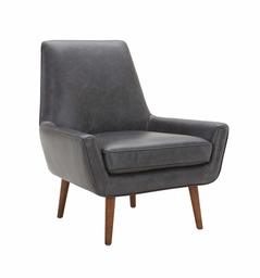 Amazon Brand – Rivet Jamie Leather Mid-Century Modern Low Arm Accent Chair, 31