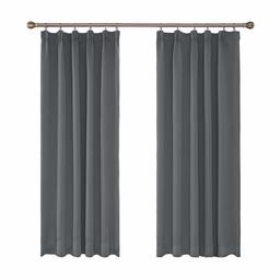 UMI. by Amazon - Cortinas opacas Blackout para janela escuras de sala de estar quarto moderno juvenil com bolsos 2 peças 140 x 240 cm cinza claro