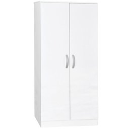 Amazon Brand - Movian Hulio 2 Door Wardrobe, High Gloss, White, 170 x 76 x 47 cm