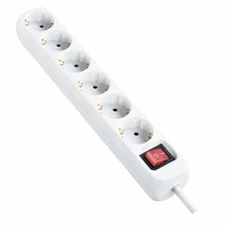 AmazonBasics Six Socket Extension Lead with Power Switch, 2 Metre, White