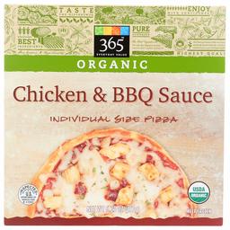 365 Everyday Value, Organic Chicken & BBQ Sauce Pizza, Individual Size, 6.25 oz, (Frozen)