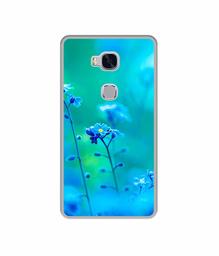 Amazon Brand - Solimo Designer Blue Flower UV Printed Soft Back Case Mobile Cover for Huawei Honor 5X