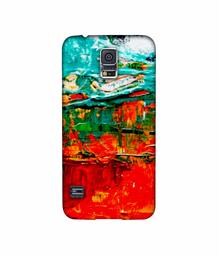 Amazon Brand - Solimo Designer Green and Orange Glass Color 3D Printed Hard Back Case Mobile Cover for Samsung Galaxy S5 i9600