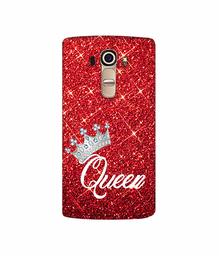 Amazon Brand - Solimo Designer Queen On Red Glitter 3D Printed Hard Back Case Mobile Cover for LG G4