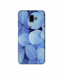 Amazon Brand - Solimo Designer Light Blue Flower Photography 3D Printed Hard Back Case Mobile Cover for Samsung Galaxy J6 Plus