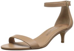 Amazon Brand - 206 Collective Women's Eve Stiletto Heel Dress Sandal-Low Heeled, Neutral leather, 12 B US