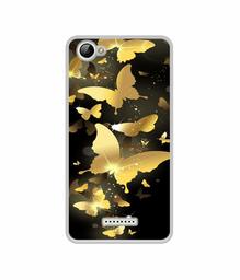 Amazon Brand - Solimo Designer Golden Butterfly Pattern UV Printed Soft Back Case Mobile Cover for Lyf Wind 1