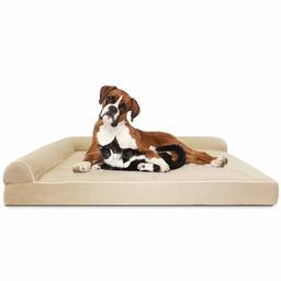 Kundu - Cama ortopédica de Espuma viscoelástica para Perro con Almohada en Forma de L y Forro Impermeable y Parte Inferior Antideslizante