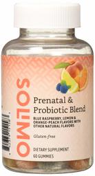 Amazon Brand - Solimo Prenatal & Probiotic Blend - Pregnancy Wellness - 70mg Omega 3 Fatty Acids with 20mg Probiotics, 60 Gummies, 1 Month Supply