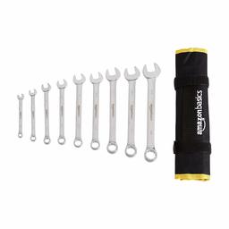 AmazonBasics Combination Wrench Set - SAE, 9-Piece (Renewed)