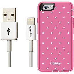 Otterbox Defender Series Case for iPhone 6/6s and AmazonBasics Lightning Cable (6-Feet) Pack