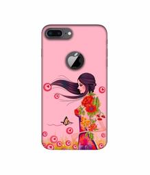 Amazon Brand - Solimo Designer Lady Vector Pattern 3D Printed Hard Back Case Mobile Cover for Apple iPhone 8 Plus (with Logo Cut)