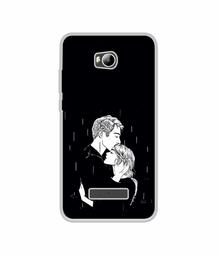 Amazon Brand - Solimo Designer Couples Standing in Rain UV Printed Soft Back Case Mobile Cover for Micromax Canvas Spark 3 Q385