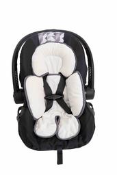 Alphabetz Alphabetz Reversable Head and Body Support and Strap Cover Set For Car Seats and Strollers, white, gray