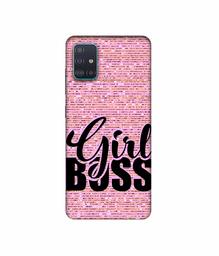 Amazon Brand - Solimo Designer Girl Boss On Pink Sparkle 3D Printed Hard Back Case Mobile Cover for Samsung Galaxy A51