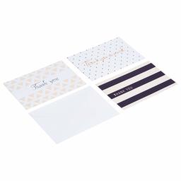 AmazonBasics Thank You Cards, Polka Dot and Stripe, 48 Cards and Envelopes