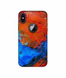 Amazon Brand - Solimo Designer Wax Color On Canvas 3D Printed Hard Back Case Mobile Cover for Apple iPhone X (Logo Cut)